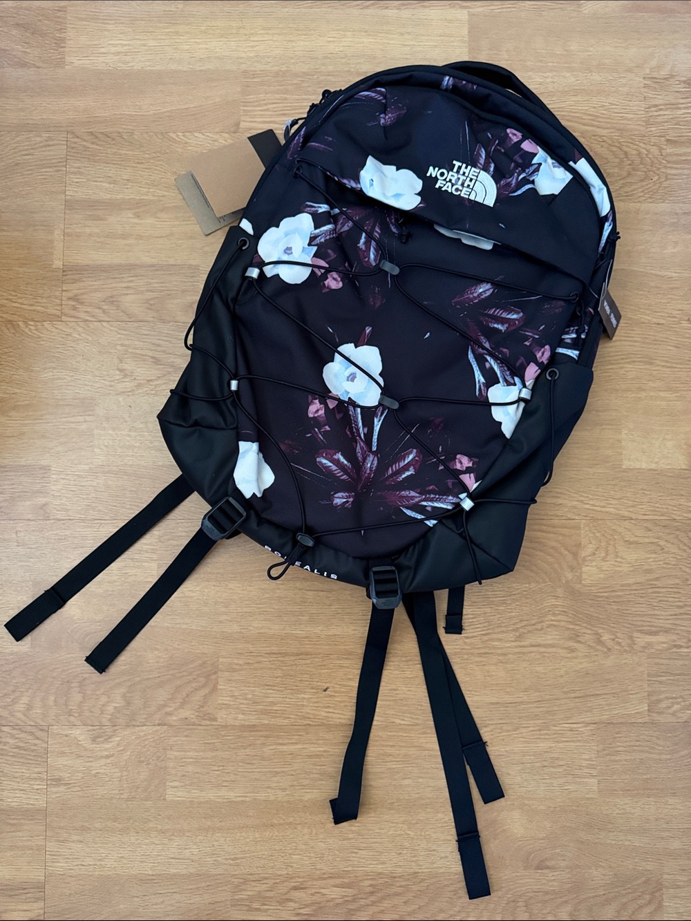 NWT The North Face Borealis Backpack, Black (Floral Print)